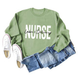 Round Neck Letter Printing Loose Plus Size Long Sleeve Sweater - Nioor