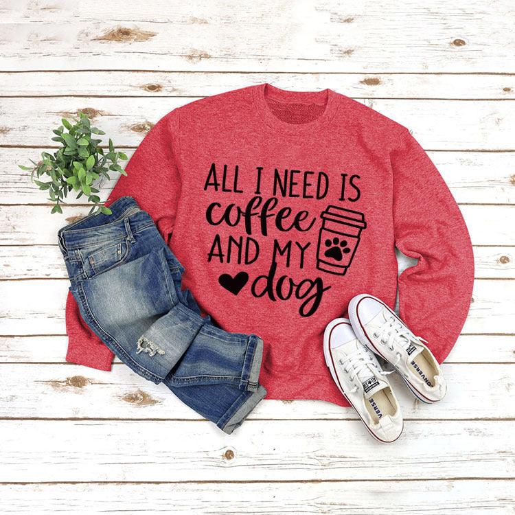 Round Neck Pullover Long Sleeve ALL I NEED Print - Nioor