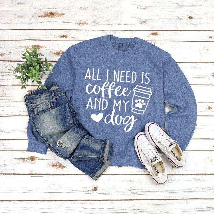 Round Neck Pullover Long Sleeve ALL I NEED Print - Nioor