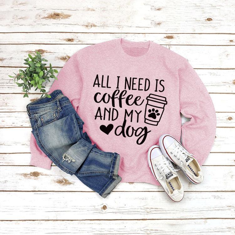 Round Neck Pullover Long Sleeve ALL I NEED Print - Nioor