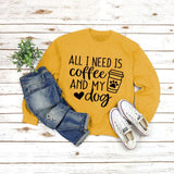 Round Neck Pullover Long Sleeve ALL I NEED Print - Nioor