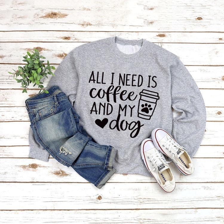 Round Neck Pullover Long Sleeve ALL I NEED Print - Nioor