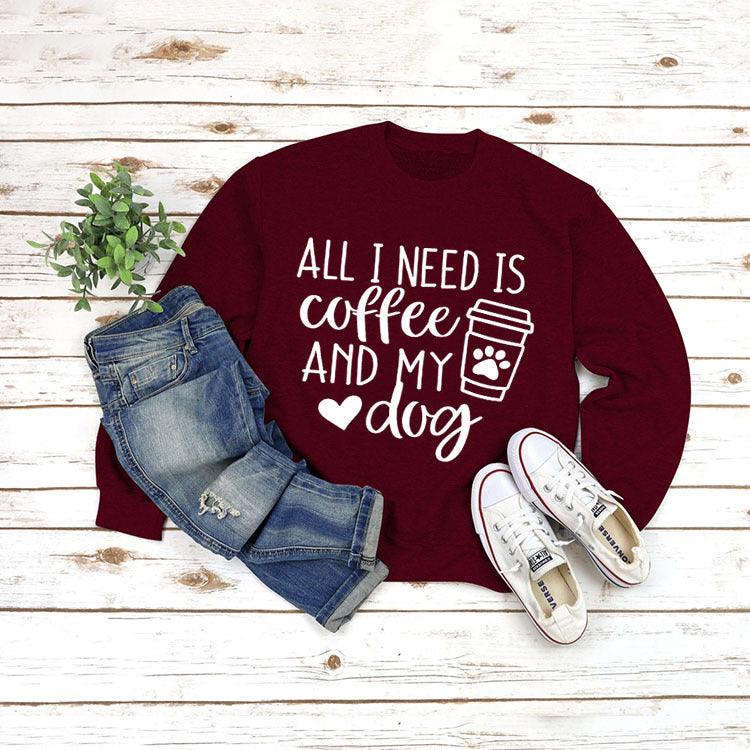 Round Neck Pullover Long Sleeve ALL I NEED Print - Nioor