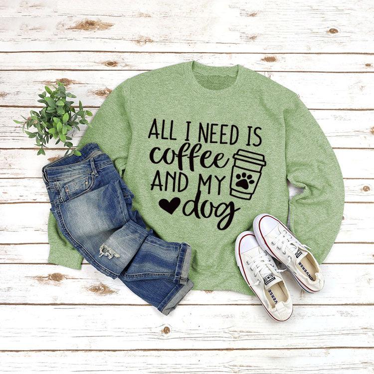 Round Neck Pullover Long Sleeve ALL I NEED Print - Nioor