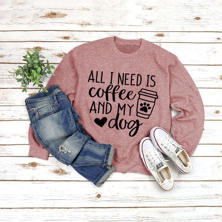 Round Neck Pullover Long Sleeve ALL I NEED Print - Nioor