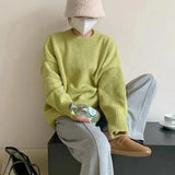 Round Neck Pullover Loose And Lazy Style Thickened Sweater - Nioor