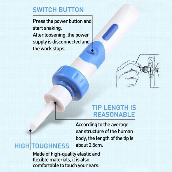 Safety Electric Cordless Vacuum Ear Cleaner Wax Remover Painless Cleaning Tool - Nioor