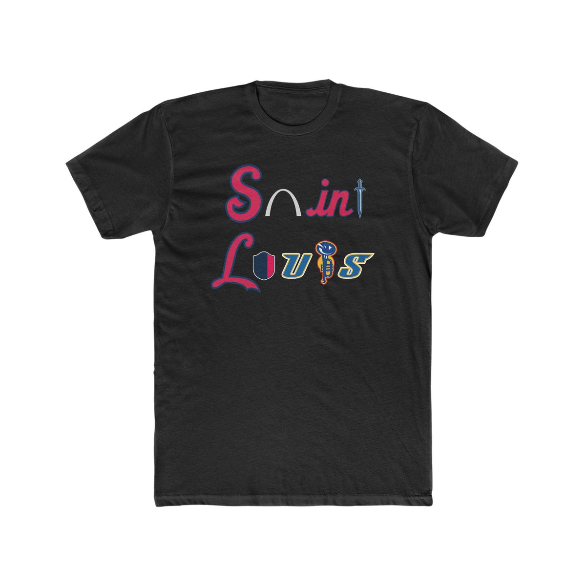 Saint Louis Tee Solid Black Short Sleeve - Nioor