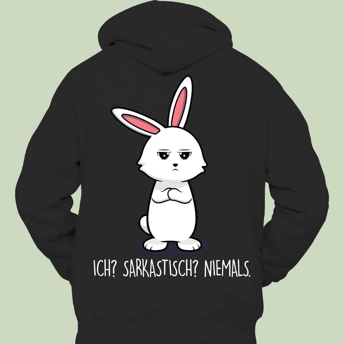 Satirical Rabbit Hoodie Unisex Back Print - Nioor