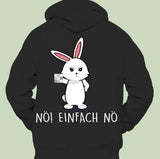 Satirical Rabbit Hoodie Unisex Back Print - Nioor