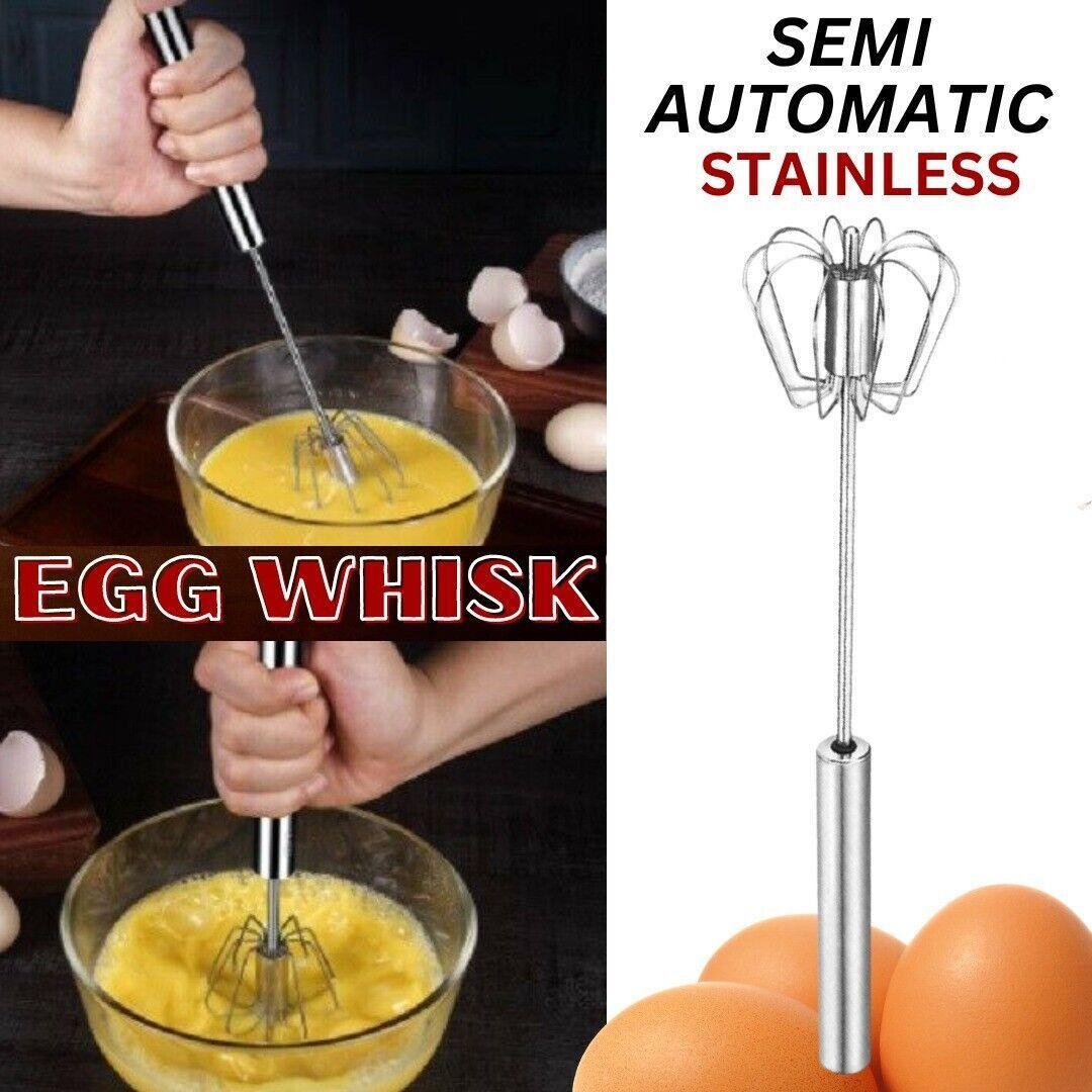 Semi-Automatic Egg Whisk Hand Push Egg Beater Stainless Steel Blender Mixer Whis - Nioor