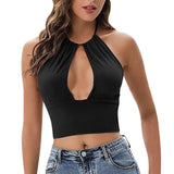 Sexy Hollow Out Strap Tank Top - Nioor