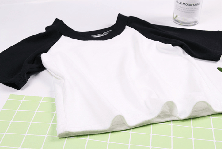 Short Sleeved T Shirt Women's Color Matching - Nioor