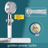 Shower Head Water Saving Flow 360 Degrees Rotating With Small Fan ABS Rain High Pressure Spray Nozzle Bathroom Accessories - Nioor