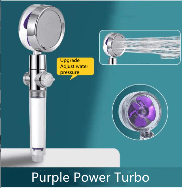 Shower Head Water Saving Flow 360 Degrees Rotating With Small Fan ABS Rain High Pressure Spray Nozzle Bathroom Accessories - Nioor