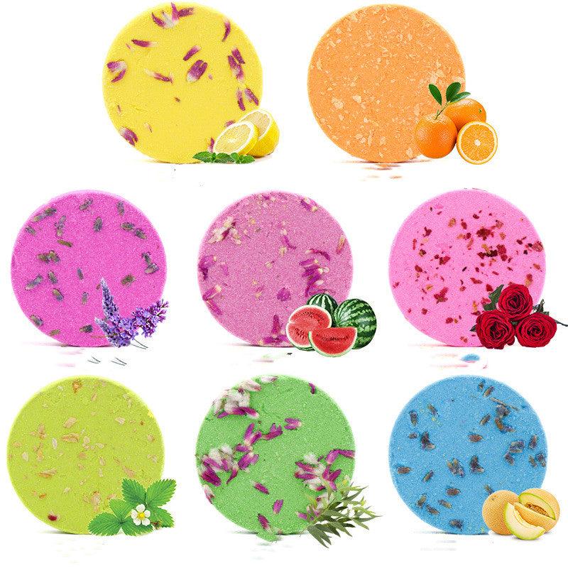 Shower Steamer Aromatherapy Shower Sheet Round Biscuit Flower Shower Sheet Set Essential Oil Bath Salt Bubble Bomb - Nioor