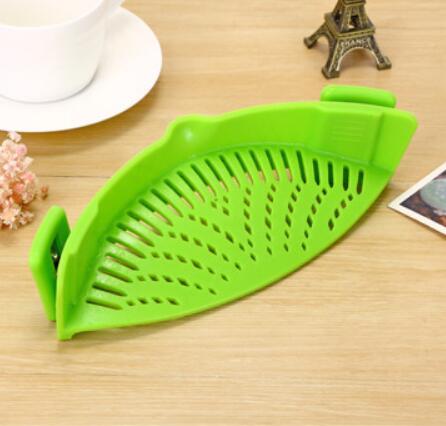 Silicone Clip-on Pot Pan Bowl Funnel Oil Strainer Creative Rice Washing Colander for Draining Liquid Fits All Pot Size - Nioor