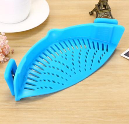 Silicone Clip-on Pot Pan Bowl Funnel Oil Strainer Creative Rice Washing Colander for Draining Liquid Fits All Pot Size - Nioor