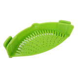 Silicone Clip-on Pot Pan Bowl Funnel Oil Strainer Creative Rice Washing Colander for Draining Liquid Fits All Pot Size - Nioor