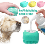 Silicone Dog Bath Massage Gloves Brush Pet Cat Bathroom Cleaning Tool Comb Brush For Dog Can Pour Shampoo Dog Grooming Supplies - Nioor