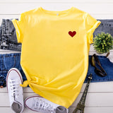 Simple And Comfortable Pure Cotton Love Short Sleeve Women's T-shirt - Nioor