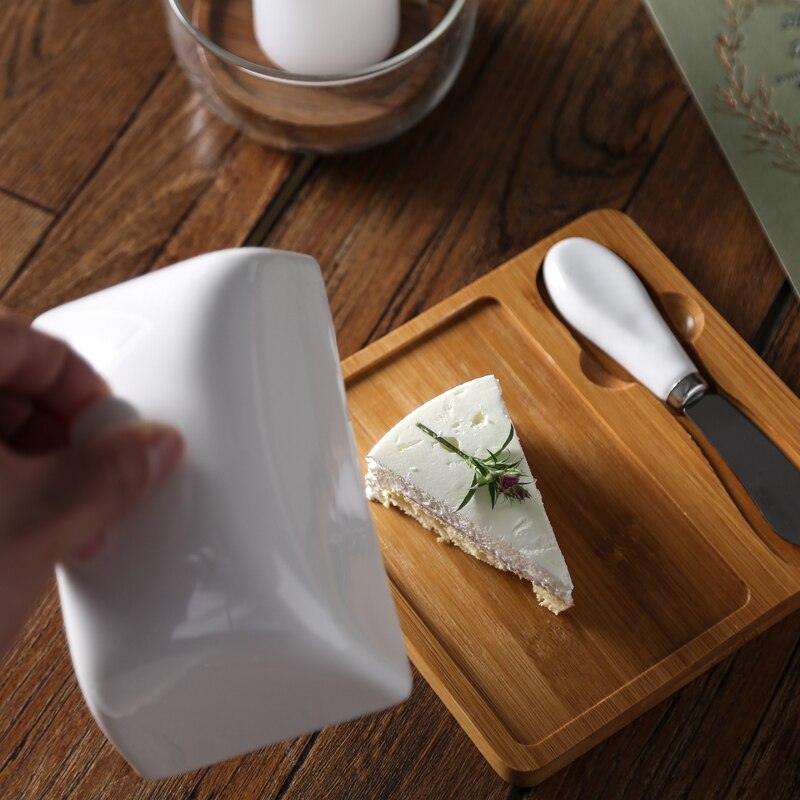 Simple Rectangle Ceramic Butter Dish With Lid Set - Nioor