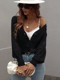 Single-breasted Solid Color Knitted Cardigan Loose - Nioor