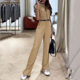 Sleeveless Lapel Blouse And Pants - Nioor