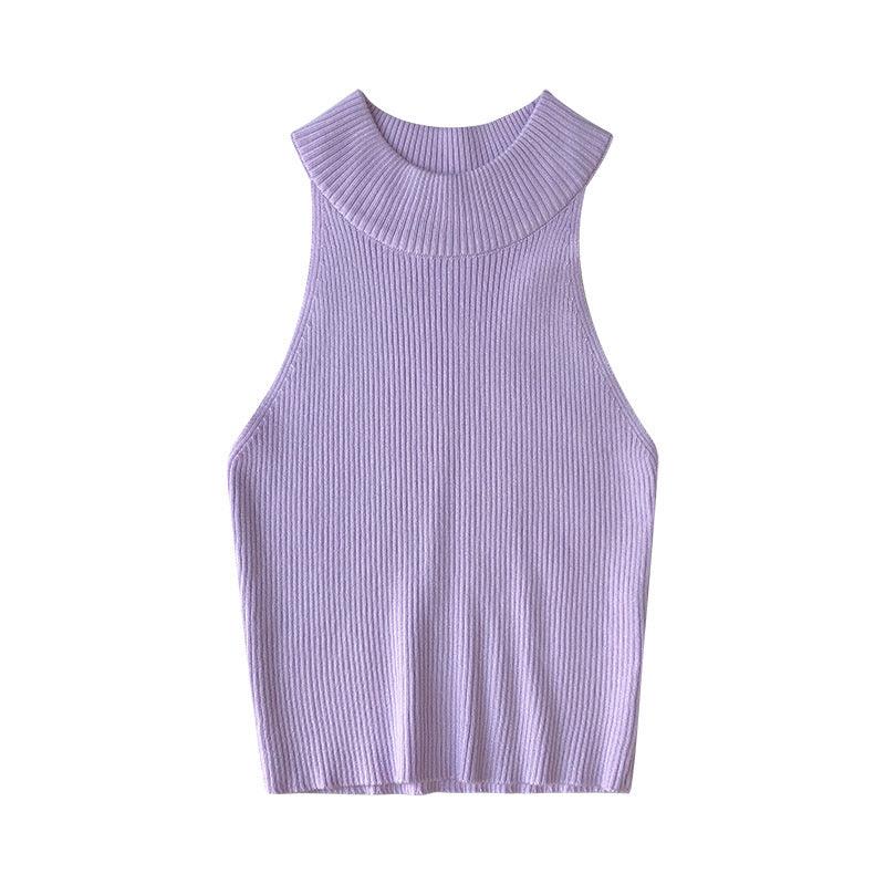 Sleeveless Narrow Shoulder Vest Halter Outer Wear Slim Fit - Nioor