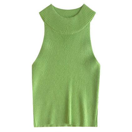 Sleeveless Narrow Shoulder Vest Halter Outer Wear Slim Fit - Nioor