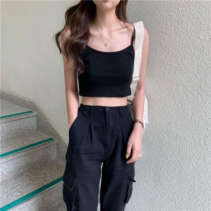 Slim-fit Camisole Vest Women's Outer Wear Short Top - Nioor