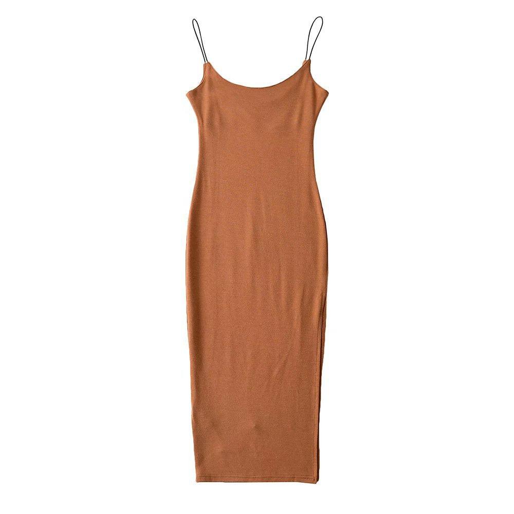 Slim Fit Side Split Dress Women - Nioor