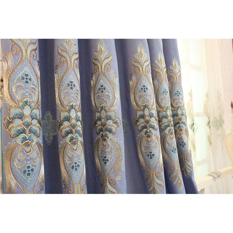 Slub cotton embroidery curtain fabric - Nioor