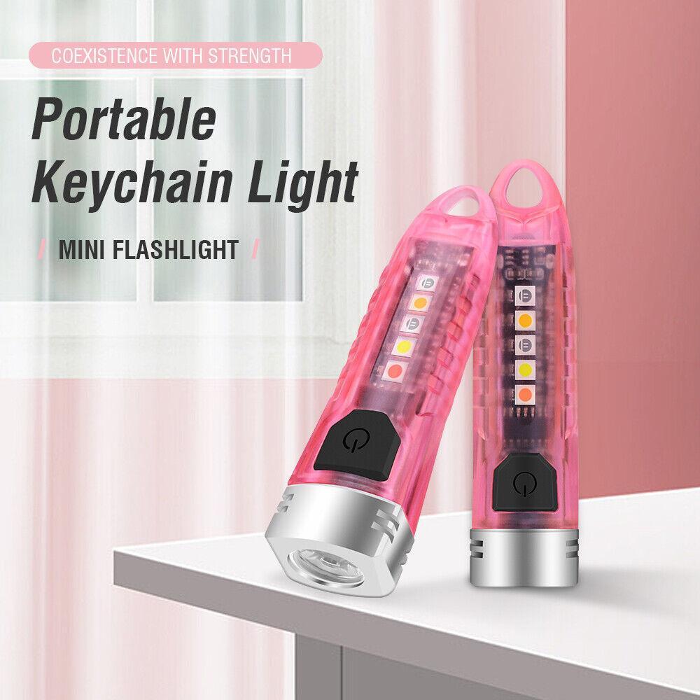 Small Mini Pocket LED Flashlight Torch Keychain Light Rechargeable Lamp BORUiT - Nioor