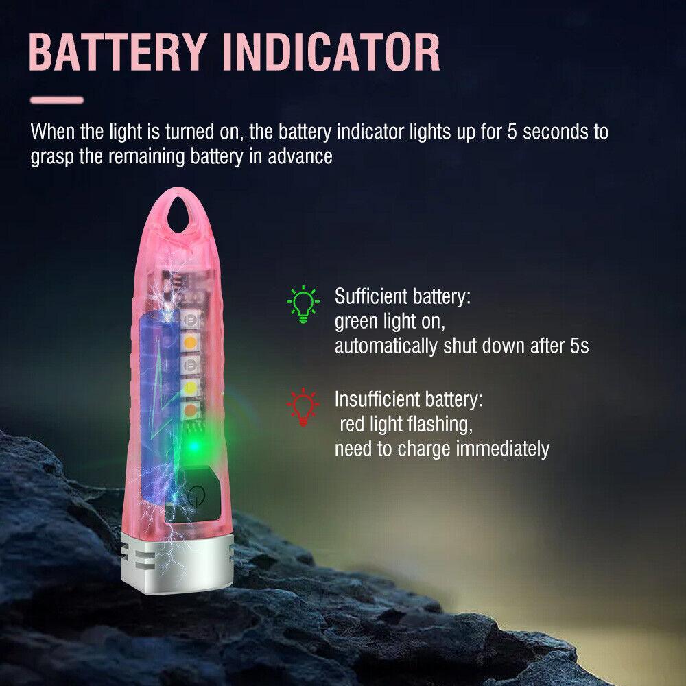 Small Mini Pocket LED Flashlight Torch Keychain Light Rechargeable Lamp BORUiT - Nioor