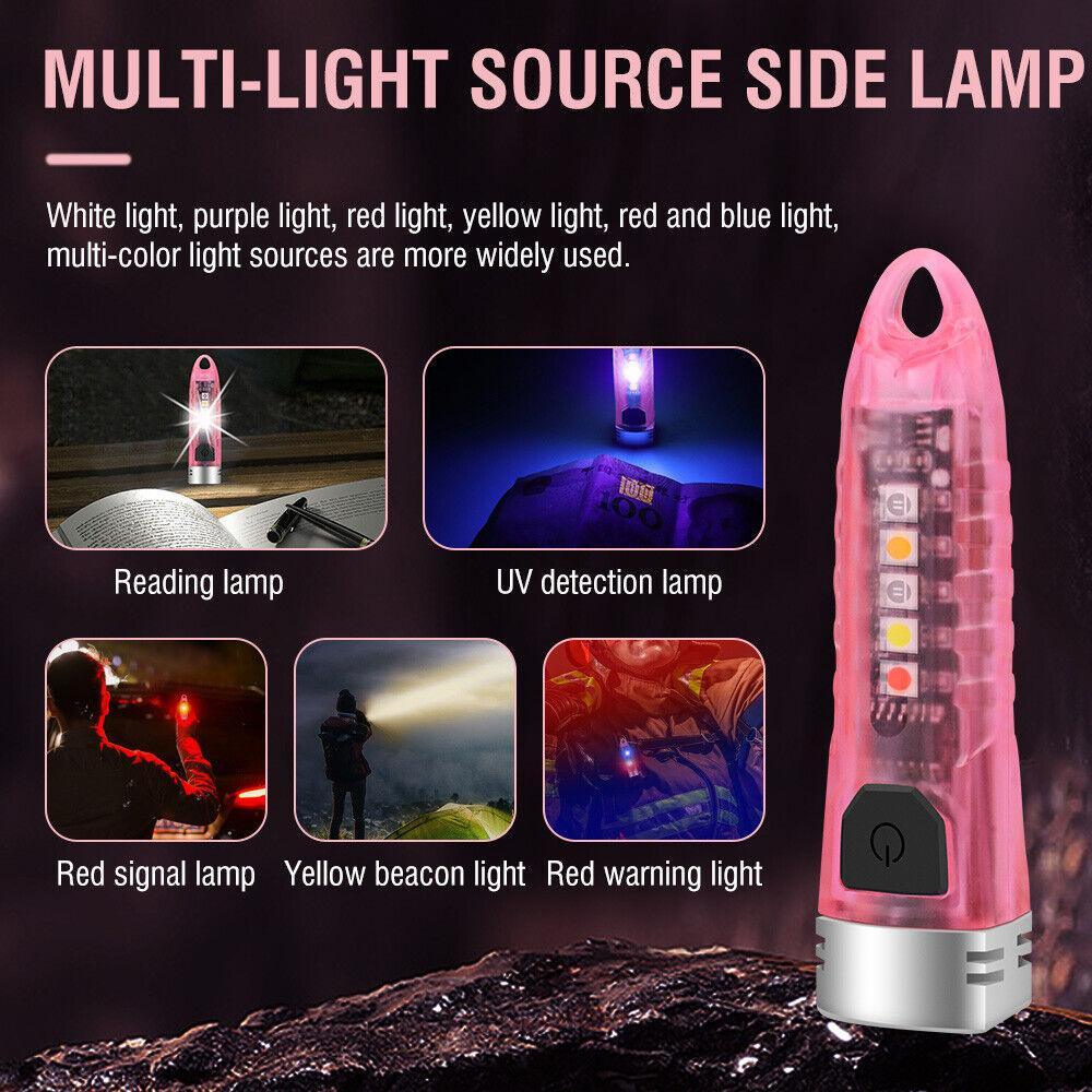 Small Mini Pocket LED Flashlight Torch Keychain Light Rechargeable Lamp BORUiT - Nioor