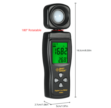 SMART SENSOR AS803 Mini Digital Lux Meter LCD Display Illuminometer UV Radiometers Photometer Luxmeter Light Meter 0-200000 Lux - Nioor