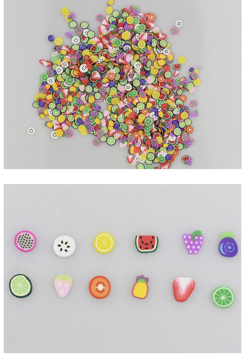 Soft clay fruit slice 1000 pieces mixed Nail jewelry patch DIY - Nioor