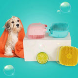 Soft Silicone Bristles Cat Dog Bath Brush Comb Scrubber Shampoo Dispenser For Pet Grooming Deshedding For Pet Washing - Nioor