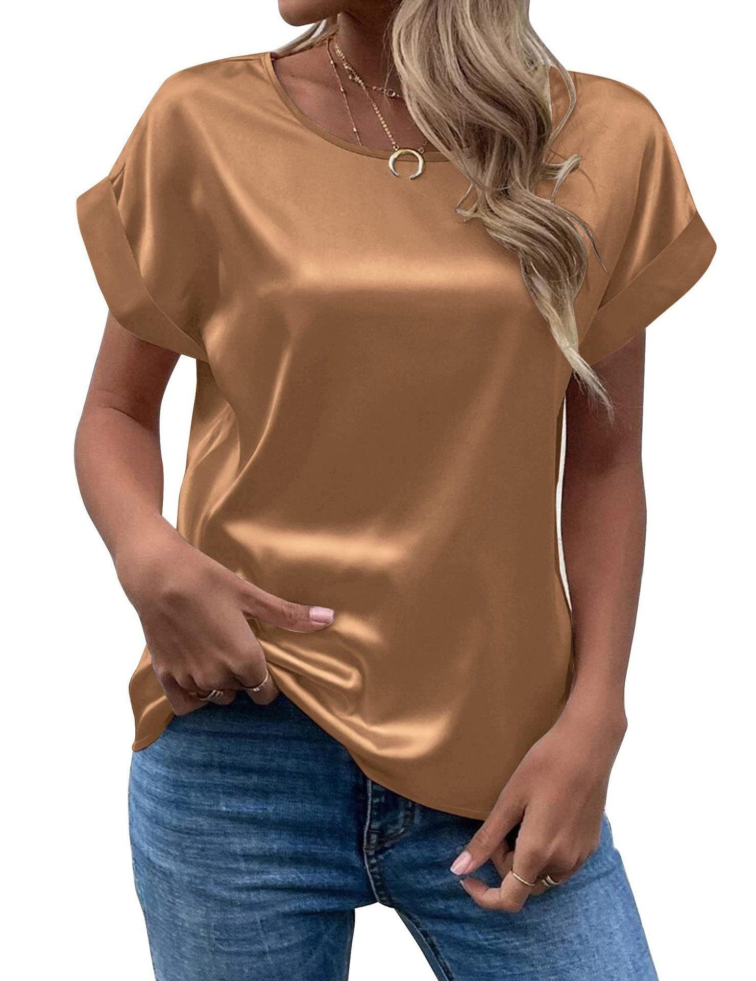 Solid Color Fashion Personalized Women's T-shirt - Nioor