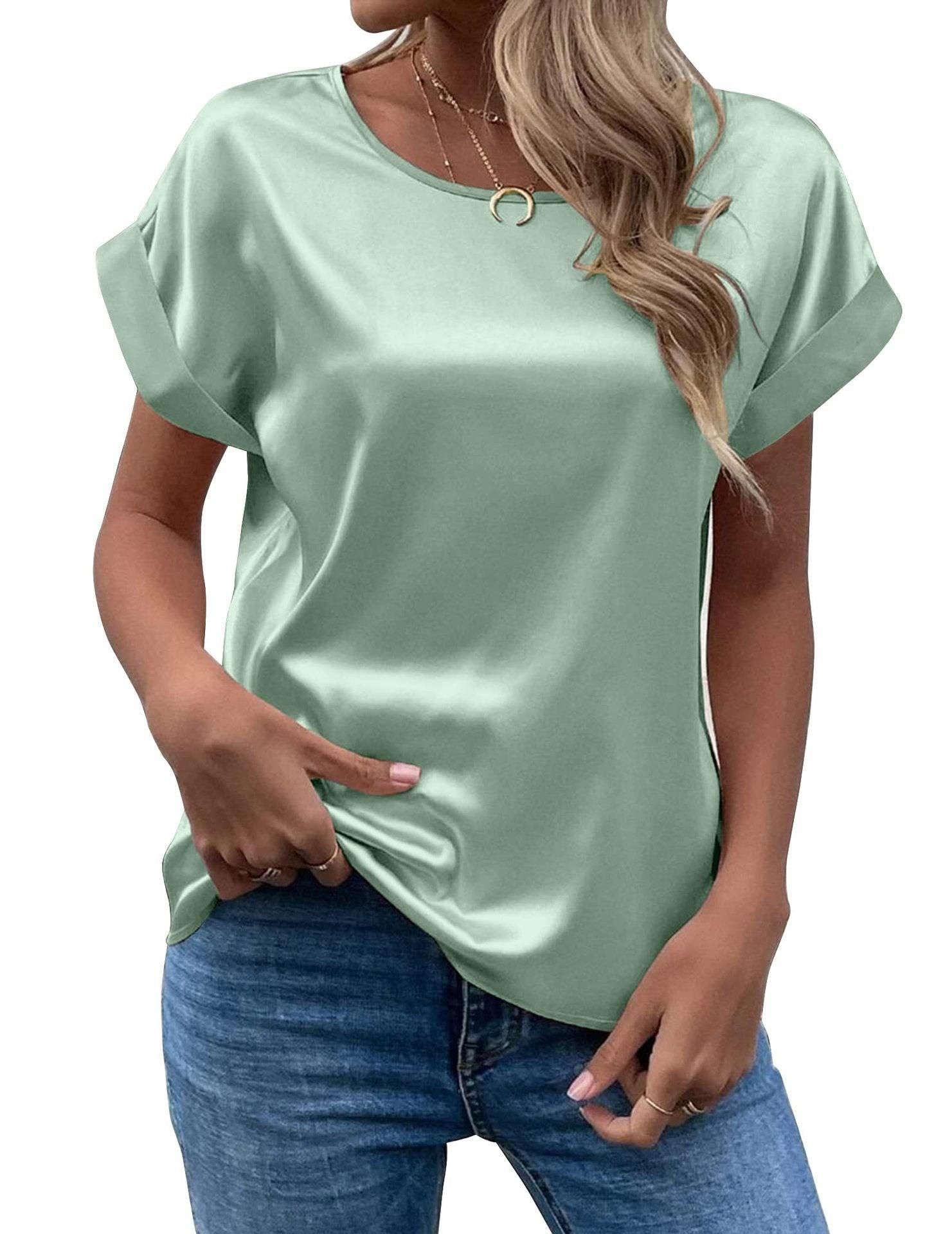 Solid Color Fashion Personalized Women's T-shirt - Nioor