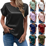 Solid Color Fashion Personalized Women's T-shirt - Nioor