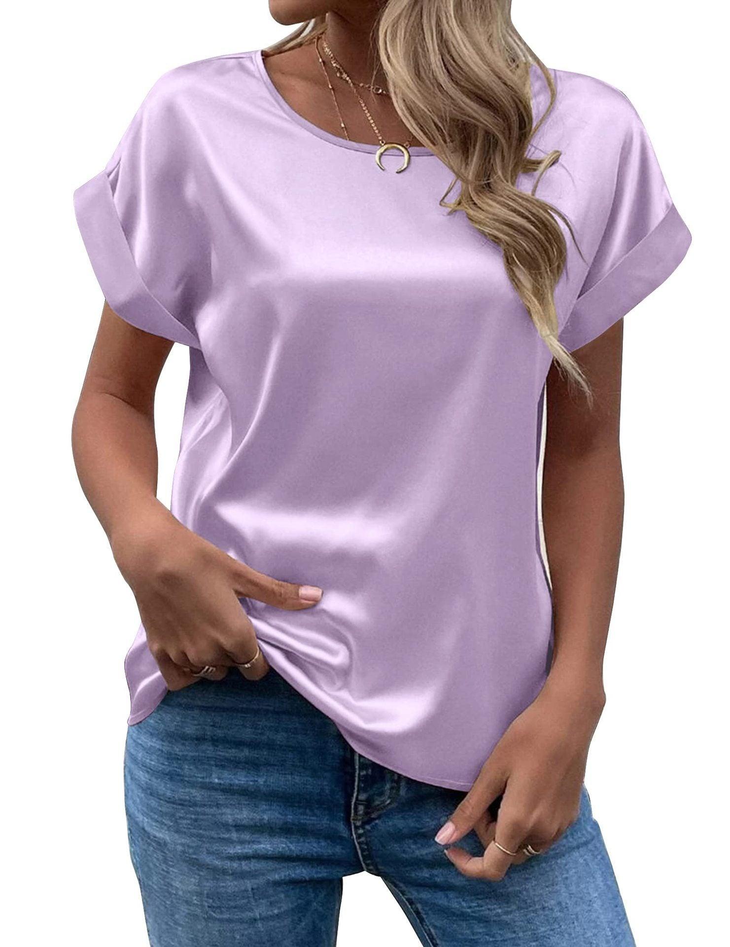 Solid Color Fashion Personalized Women's T-shirt - Nioor