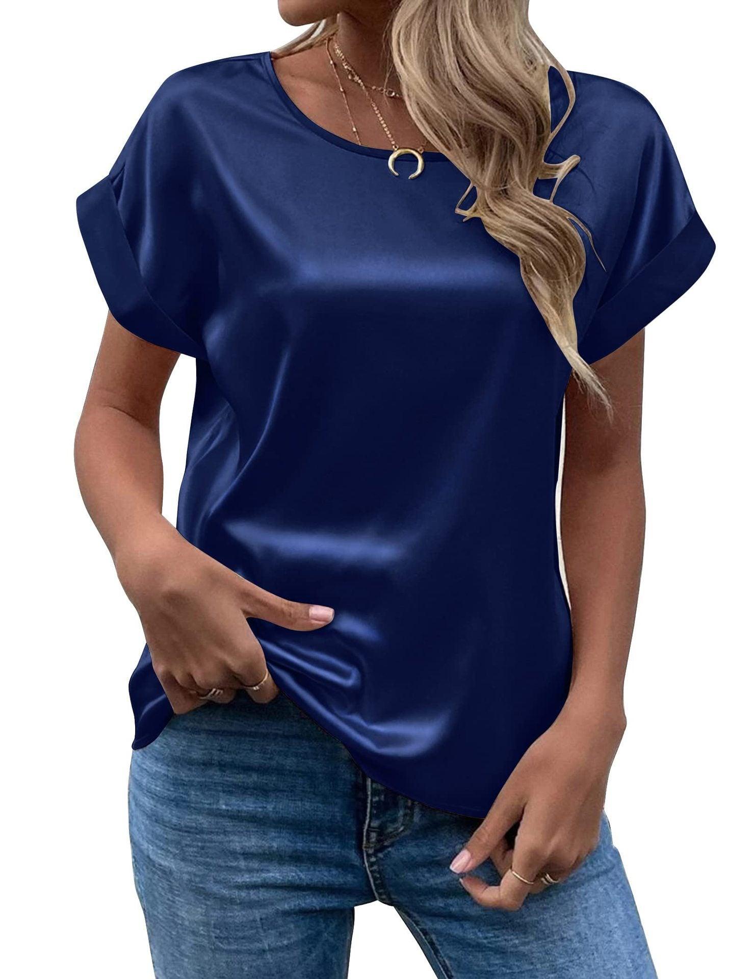 Solid Color Fashion Personalized Women's T-shirt - Nioor