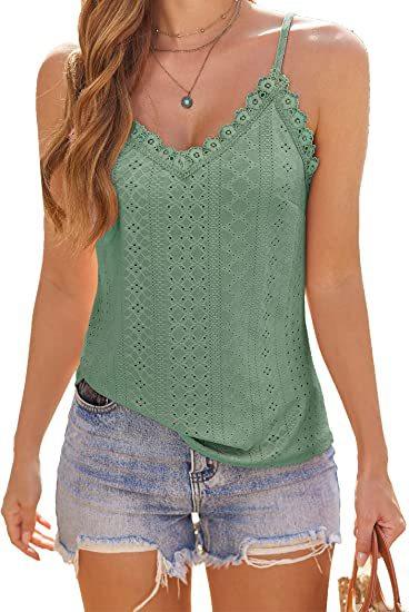 Solid Color Hollow Lace Strappy T-shirt - Nioor