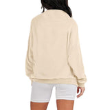 Solid Color Long Sleeve Pullover Top Ladies - Nioor