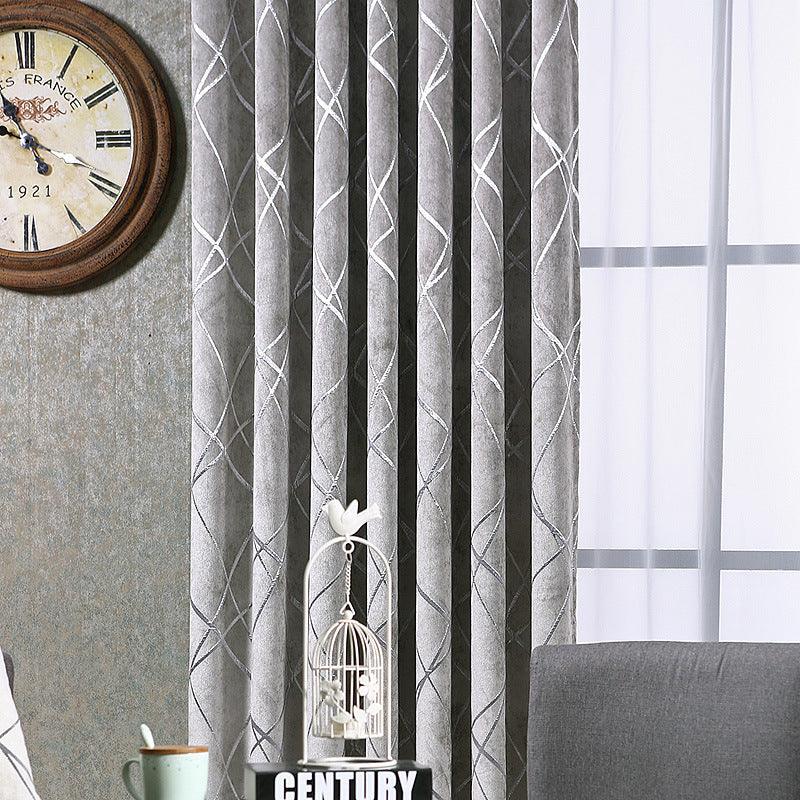 Solid Color Simple Modern Light Luxury Living Room Chenille Blackout Curtains - Nioor