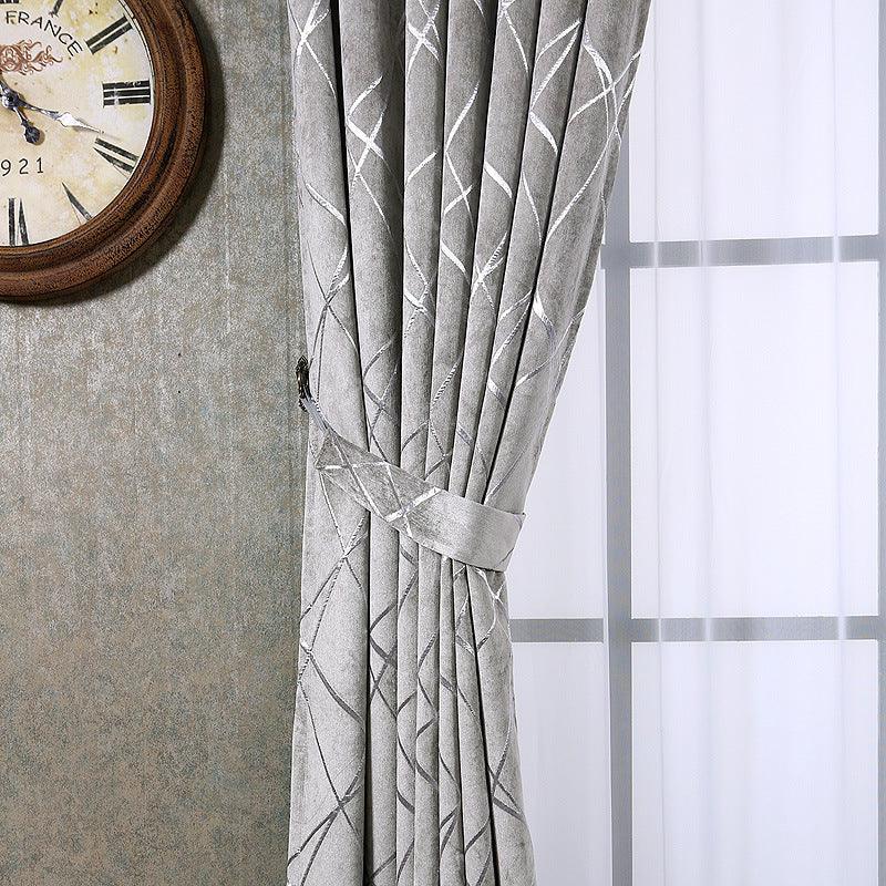 Solid Color Simple Modern Light Luxury Living Room Chenille Blackout Curtains - Nioor