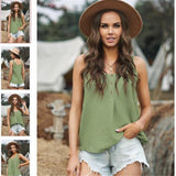 Solid Color Simple T-shirt Vest Women's Clothing - Nioor