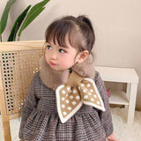 South Korea Plush Polka Dot Bow Tie Scarf Winter Winter - Nioor